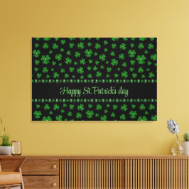 Impressão Em Tela Personalized St. Patrick’s Day Shamrock on Black