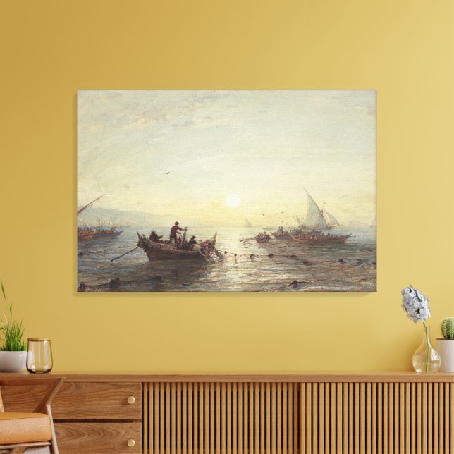 Impressão Em Tela Pesca ao amanhecer da costa perto de Marselha (Insitu(Sala de estar))