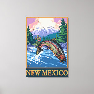 Impressão Em Tela Pesca com mosca SceneNew México