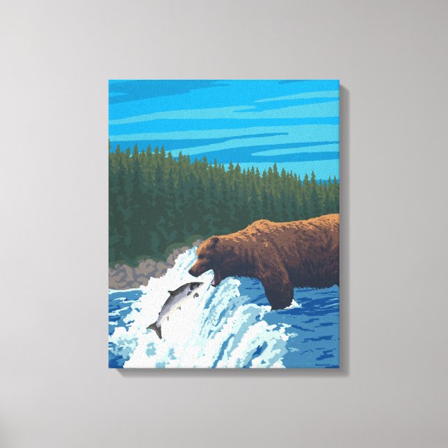Impressão Em Tela Pesca do Urso em Montana (Frente)