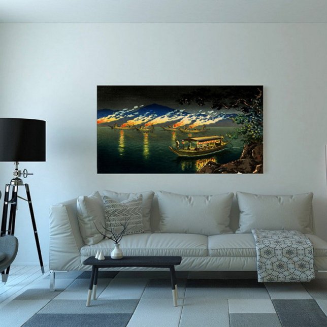 Impressão Em Tela Pesca dos Corvos-marinhos Tsuchiya Koitsu 1940 (Criador carregado)