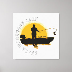 Impressão Em Tela Pesca no Lago Michigan
