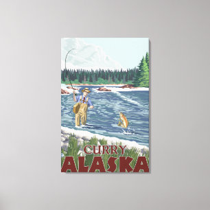 Impressão Em Tela Pescador da mosca - caril, Alaska