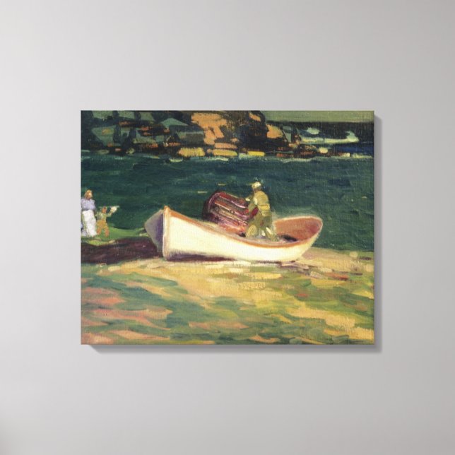 Impressão Em Tela Pescador em Cabo Elizabeth (Maine, EUA) (Frente)