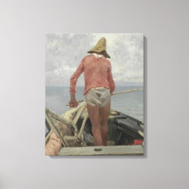 Impressão Em Tela Pescador em seu barco (por Vincenzo Caprile)
