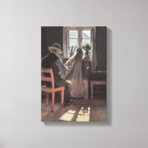 Impressão Em Tela Pescador Kræn Wollesen consertando a rede por Anch