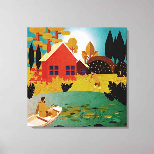 Impressão Em Tela pescadores (Frente)