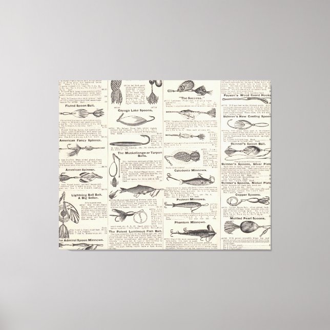 Impressão Em Tela Pescarias Vintage: Pescador antigo dos anos 1900 (Frente)