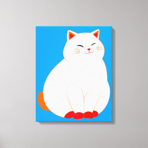 Impressão Em Tela Pêssegos, o Gato Sorridente