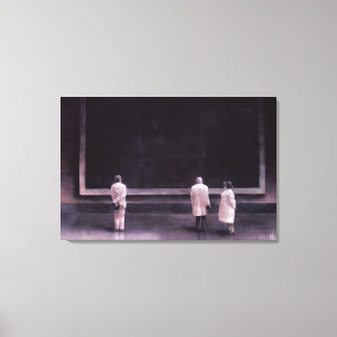 Impressão Em Tela Pessoas em uma exposição 1990