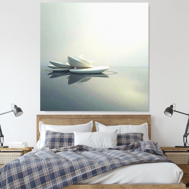 Impressão Em Tela Petais flutuantes de Design de pedra (Insitu(Quarto))