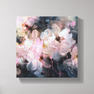 Impressão Em Tela Pétalas Depois do Crepúsculo Floral Abstrato Ros