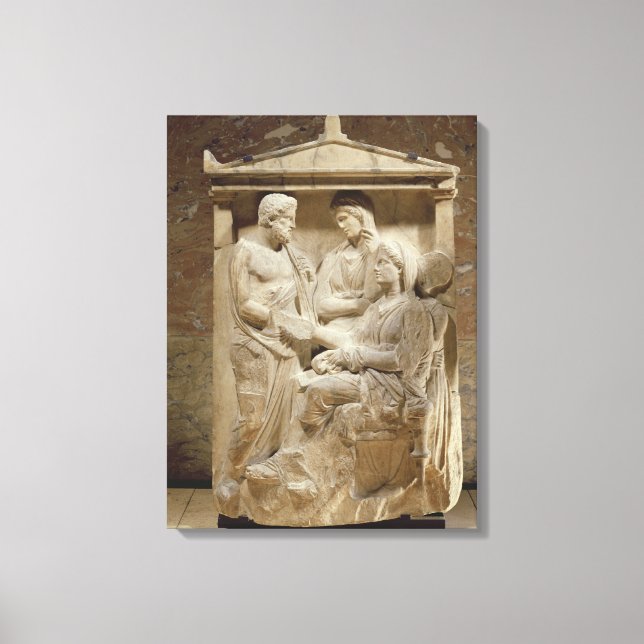 Impressão Em Tela Phainippos e Mnesarete gravestone mostrando famíli (Frente)