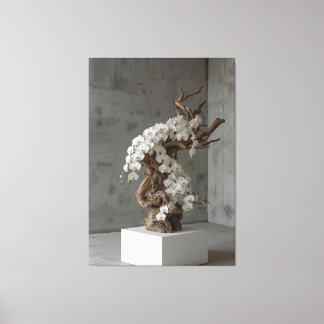 Impressão Em Tela Phalaenopsis White × Driftwood – Ascending Flow