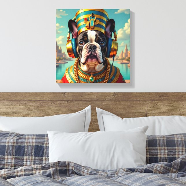 IMPRESSÃO EM TELA PHARAOH TUT-FRENCH BULLDOG (Insitu(Quarto))