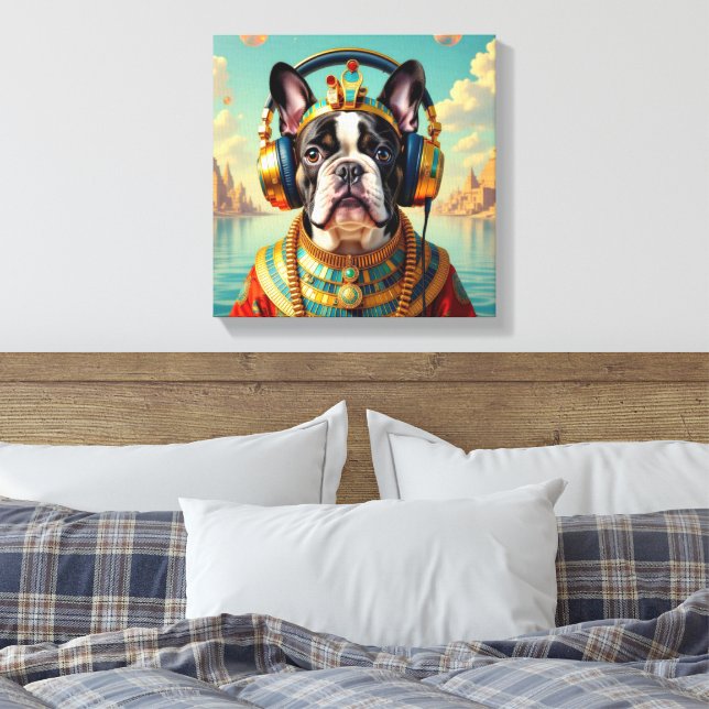 IMPRESSÃO EM TELA PHARAOH TUT-FRENCH BULLDOG 2 (Insitu(Quarto))