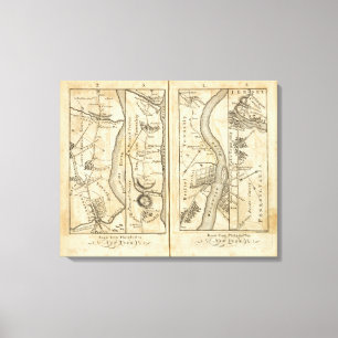 Impressão Em Tela Philadelphfia ao mapa de estradas de New York