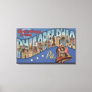 Impressão Em Tela Philadelphfia, Pensilvânia - grande letra