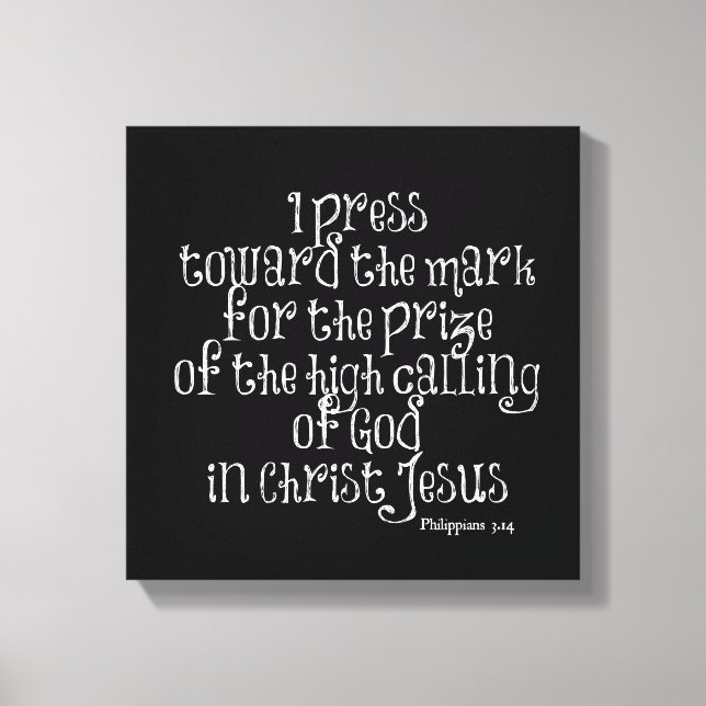 Impressão Em Tela Philippians 3.14 Bíblia Verse (Frente)
