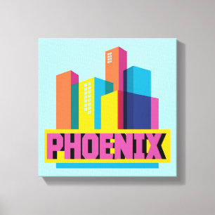 Impressão Em Tela Phoenix, Arizona  Neon Skyline