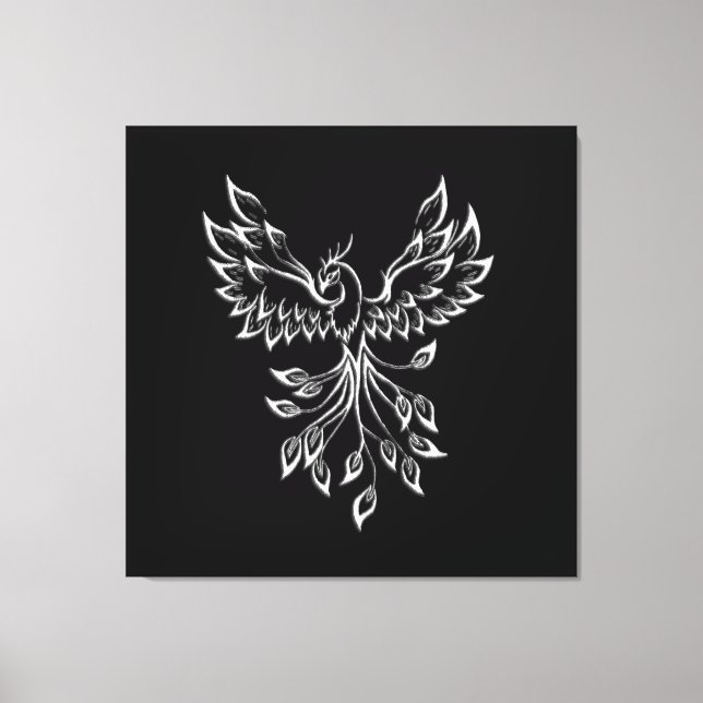 Impressão Em Tela Phoenix nasce em preto (Frente)