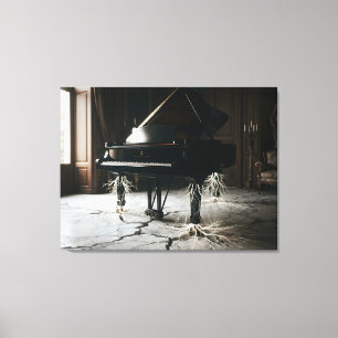 Impressão Em Tela Piano de cauda criando raízes