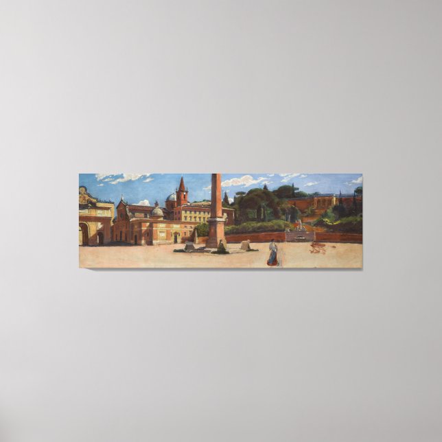Impressão Em Tela Piazza del Popolo em Roma (1900) Aleksander Gierym (Frente)