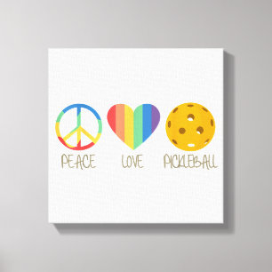 Impressão Em Tela Pickleball de Paz e Amor