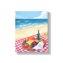 Picnic de praia | Pintura na margem do oceano