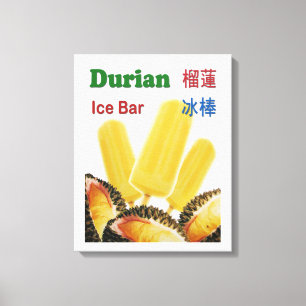Impressão Em Tela Picolé de Fruta tropical do Bar de gelo duriano