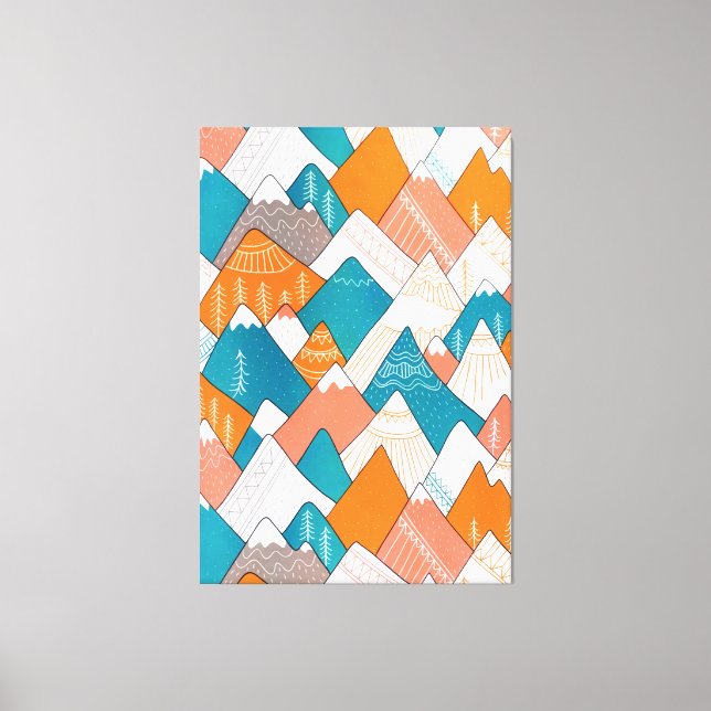 Impressão Em Tela Picos de Montanha Viagem do Mundo de Acampamento d (Frente)