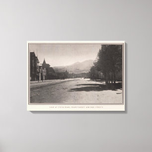 Impressão Em Tela Picos gêmeos das ruas do mercado & de Noe