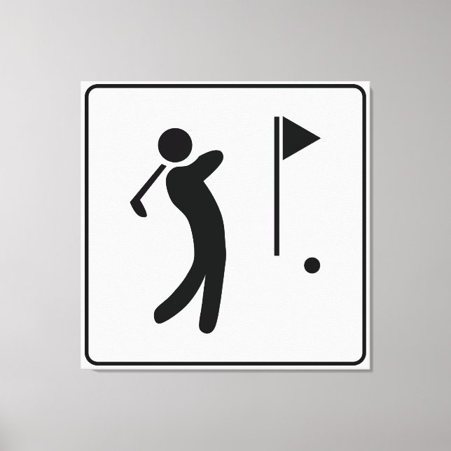 Impressão Em Tela Pictograma do Curso de Golfe (Frente)