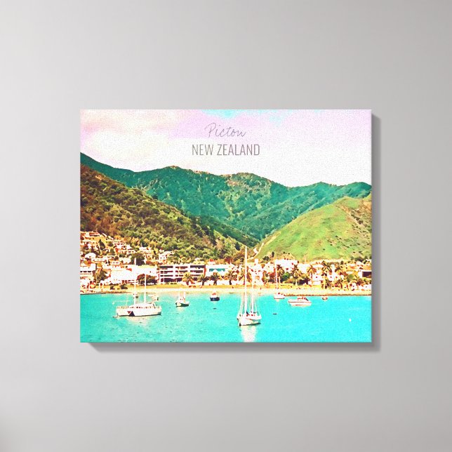 Impressão Em Tela Picton Harbor viagem da Nova Zelândia (Frente)