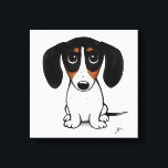 Impressão Em Tela Piebald Dachshund | Cachorro-branco<br><div class="desc">Desenho do estilo de desenho de um Piebald Dachshund preto,  bronzeado e branco. Uma tela divertida imprime para quem ama cachorros-salsicha. Visite o Doodle World de Jenn para ver as mais bonitas artes animais e as ilustrações dos amantes de cães.</div>