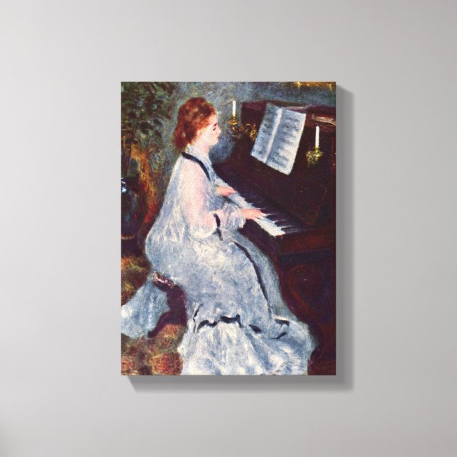 Impressão Em Tela Pierre-Auguste Renoir - Mulher no Piano (Frente)