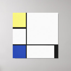 Impressão Em Tela Piet Mondrian - Abstrato Geométrico de Composição