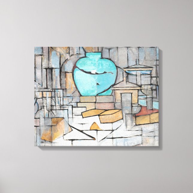 Impressão Em Tela Piet Mondrian Ainda Vive com Gingerpot II (Frente)
