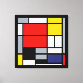 Impressão Em Tela Piet Mondrian, Composição com Grande Plano Vermelh