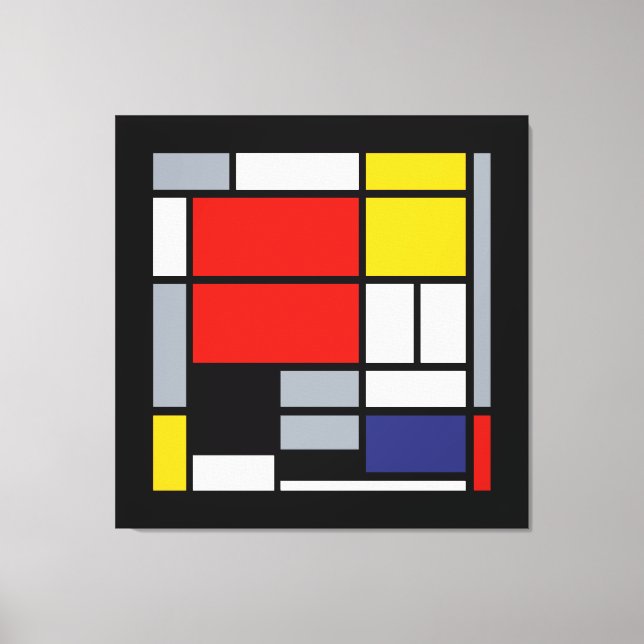 Impressão Em Tela Piet Mondrian, Composição com Plano Vermelho Grand (Frente)