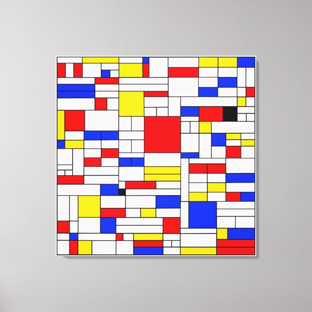 Impressão Em Tela Piet Mondrian Style Abstrato Art (Frente)