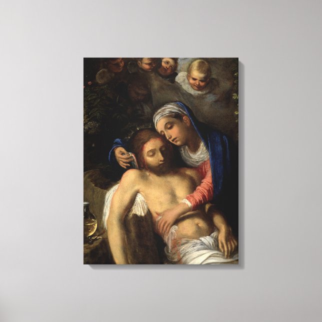 Impressão Em Tela Pietà (Maria e Jesus) (por Adam Elsheimer) (Frente)
