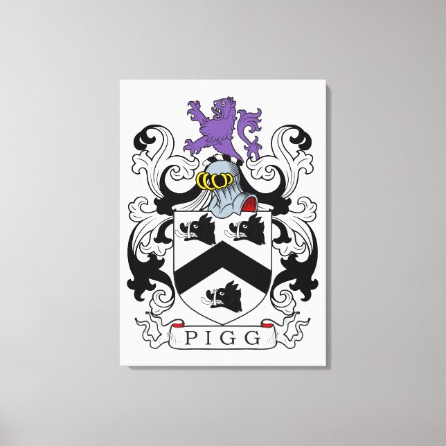 Impressão Em Tela Pigg Family Crest (Frente)
