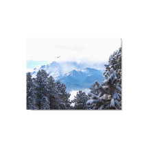 Pikes Peak e uma Águia Americana em Voo após uma N
