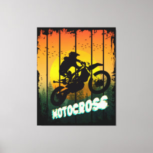 Impressão Em Tela Piloto de esportes de motocicleta de natureza de m