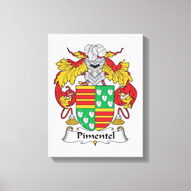 Impressão Em Tela Pimentel Family Crest (Frente)