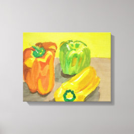 Impressão Em Tela pimentos em aquarelas por sky boivin