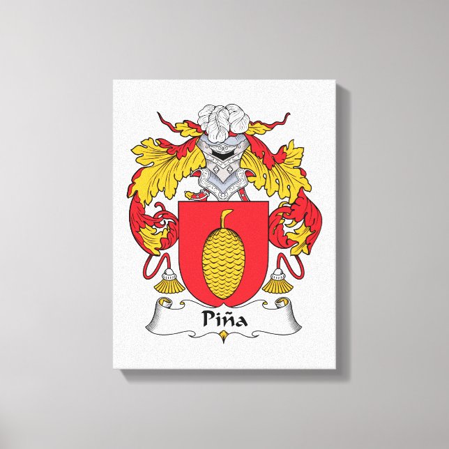 Impressão Em Tela Pina Family Crest (Frente)