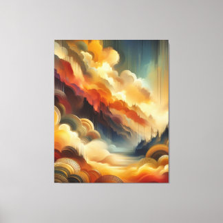 Impressão Em Tela Pincel de Abstrato Quente