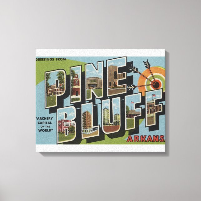 Impressão Em Tela Pine Bluff, Arkansas (Archery Capital) (Frente)